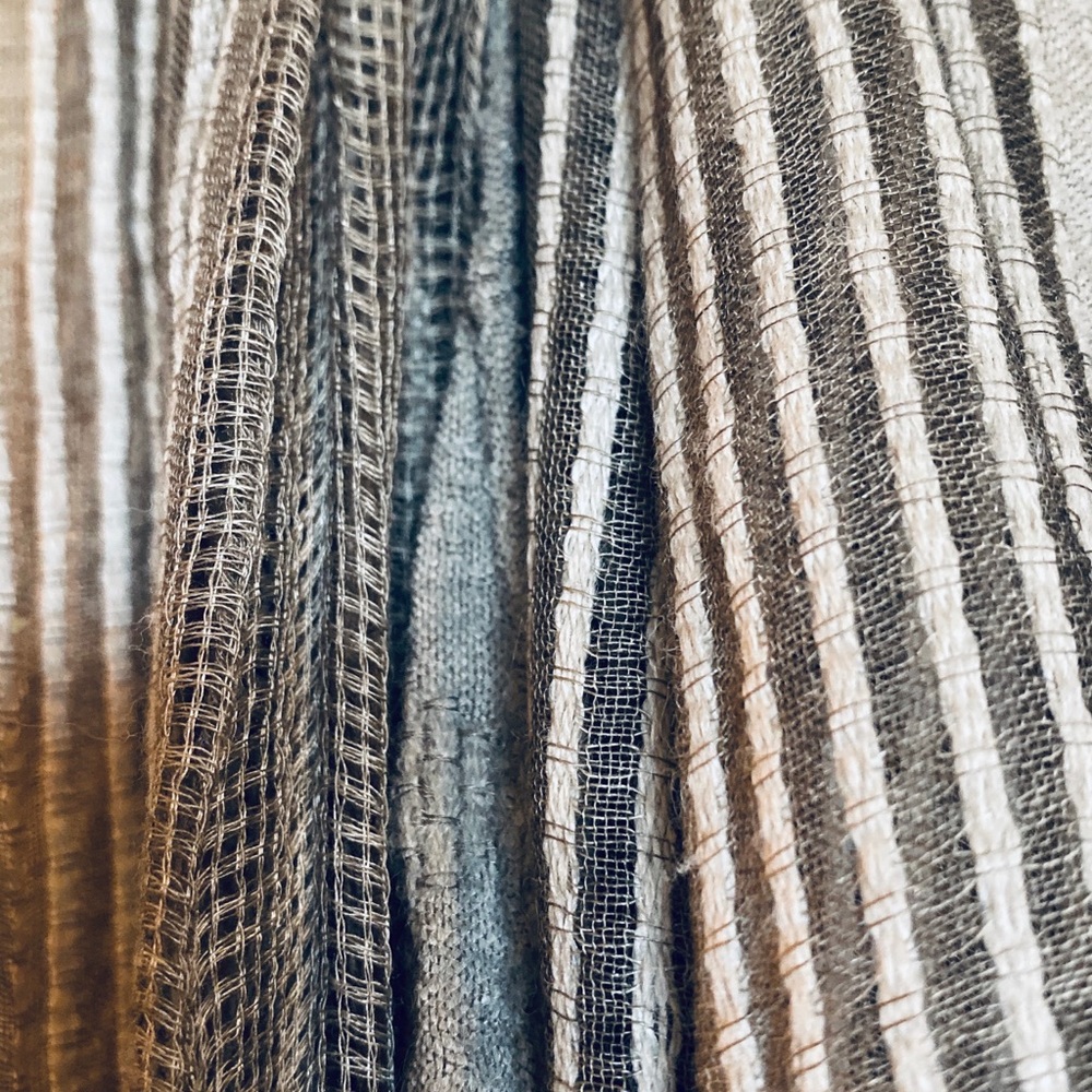 Earthy cotton stripe scarf for man or women - Picture 6 of 6